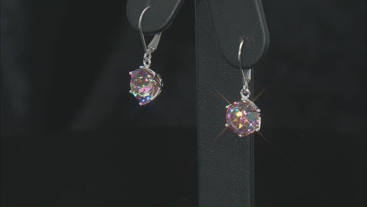 Multi Color Quartz Rhodium Over Silver Dangle Earrings 5.58ctw Video Thumbnail