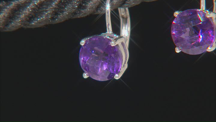 African Amethyst Rhodium Over Sterling Silver Earrings 3.15ctw Video Thumbnail