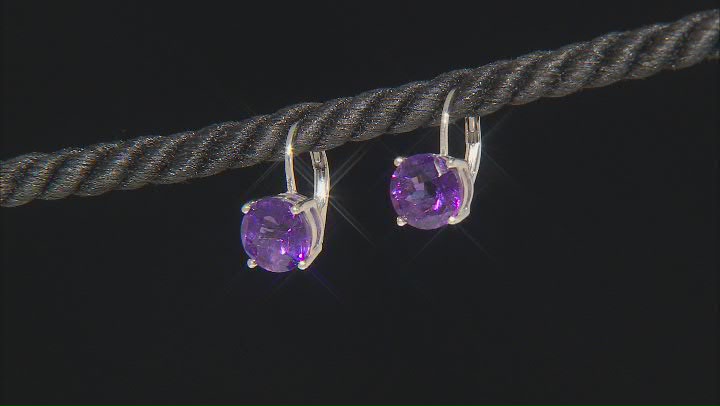 African Amethyst Rhodium Over Sterling Silver Earrings 3.15ctw Video Thumbnail