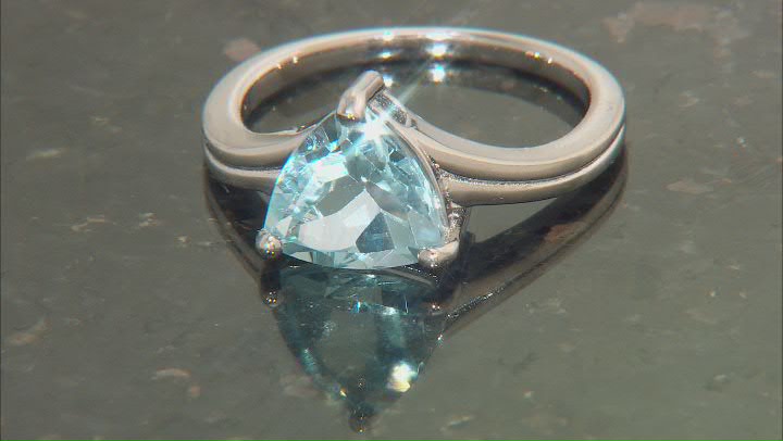 Sky Blue Topaz Rhodium Over Sterling Silver Solitaire Ring 2.48ctw Video Thumbnail