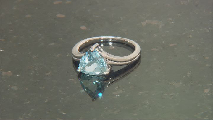 Sky Blue Topaz Rhodium Over Sterling Silver Solitaire Ring 2.48ctw Video Thumbnail