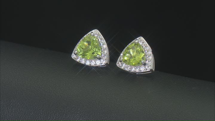 Green Peridot Rhodium Over Sterling Silver Ring 3.61ctw Video Thumbnail