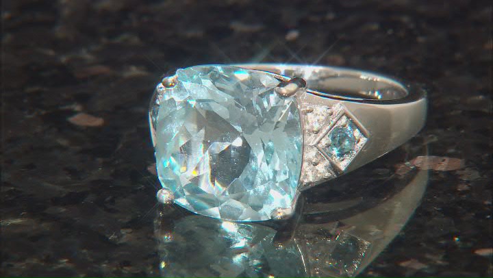 Sky Blue Topaz Rhodium Over Sterling Silver Ring 7.85ctw Video Thumbnail