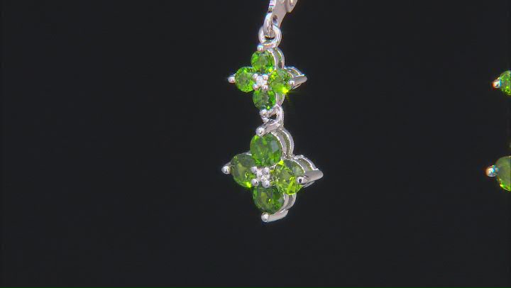 Green Chrome Diopside Rhodium Over Sterling Silver Earrings 1.73ctw Video Thumbnail