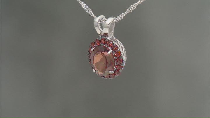 Red Labradorite Rhodium Over Sterling Silver Pendant With Chain 2.60ctw Video Thumbnail