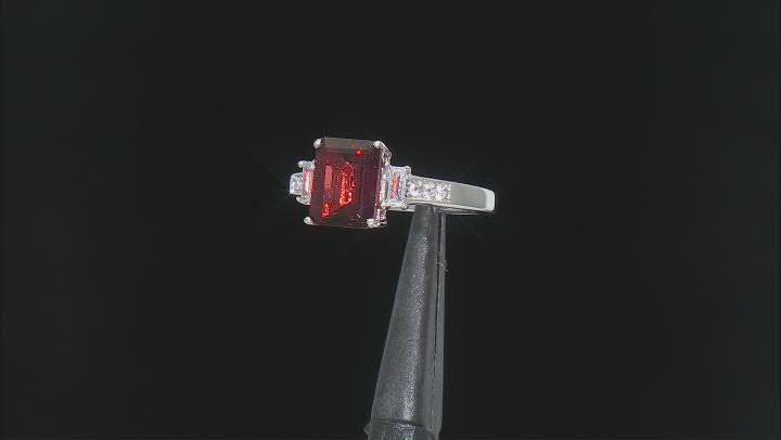 Red Labradorite Rhodium Over Sterling Silver Ring 2.12ctw Video Thumbnail