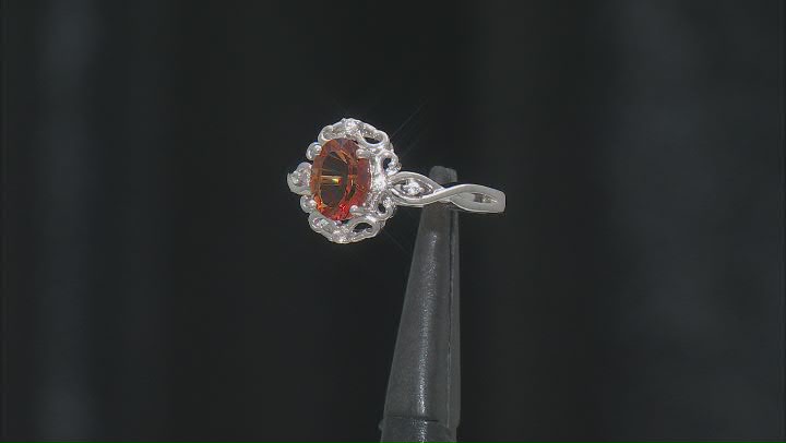 Orange Madeira Citrine Rhodium Over Sterling Silver Ring 0.99ctw Video Thumbnail