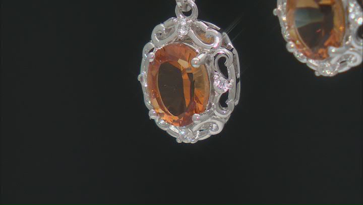 Concave Madeira Citrine Rhodium Over Sterling Silver Earrings 1.89ctw Video Thumbnail