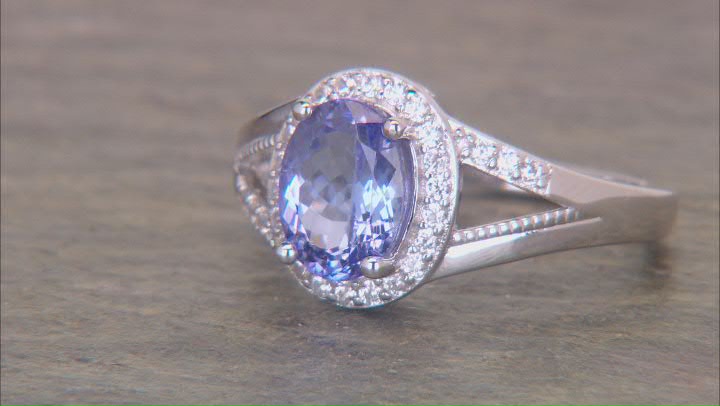 Blue Tanzanite Rhodium Over Sterling Silver Ring 1.71ctw Video Thumbnail