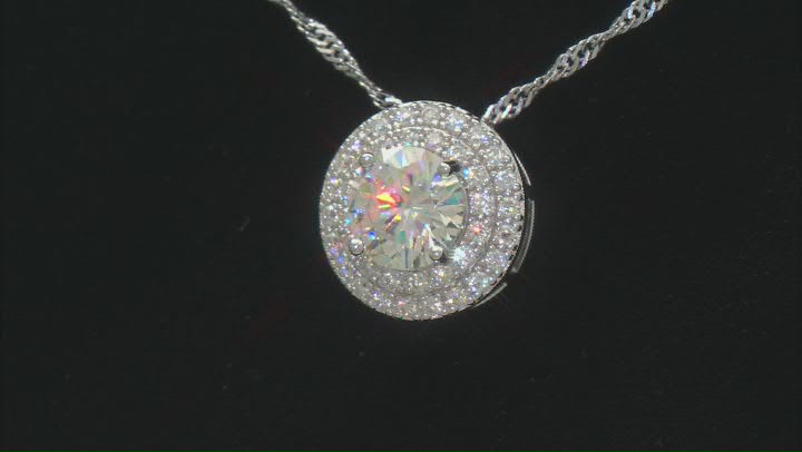 Strontium Titanate Rhodium Over Sterling Silver Pendant With Chain 2.32ctw Video Thumbnail