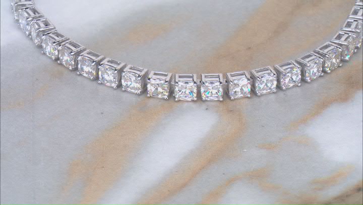 Strontium Titanate Rhodium Over Sterling Silver Tennis Bracelet Video Thumbnail