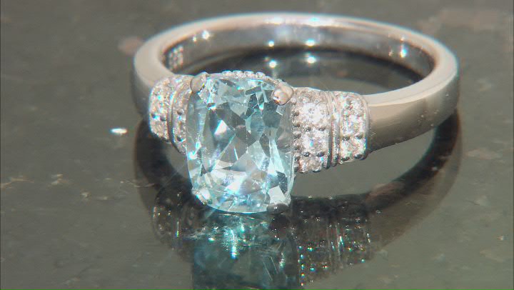 Glacier Topaz™ Rhodium Over Sterling Silver Ring 2.52ctw Video Thumbnail