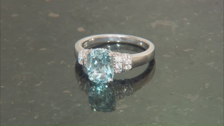 Glacier Topaz™ Rhodium Over Sterling Silver Ring 2.52ctw Video Thumbnail