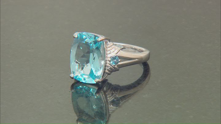 Sky Blue Topaz Rhodium Over Sterling Silver Ring 4.11ctw Video Thumbnail