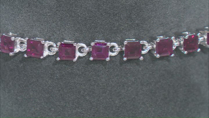 Rhodolite Rhodium Over Sterling Silver Bolo Bracelet 4.20ctw Video Thumbnail