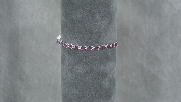 Rhodolite Rhodium Over Sterling Silver Bolo Bracelet 4.20ctw Video Thumbnail