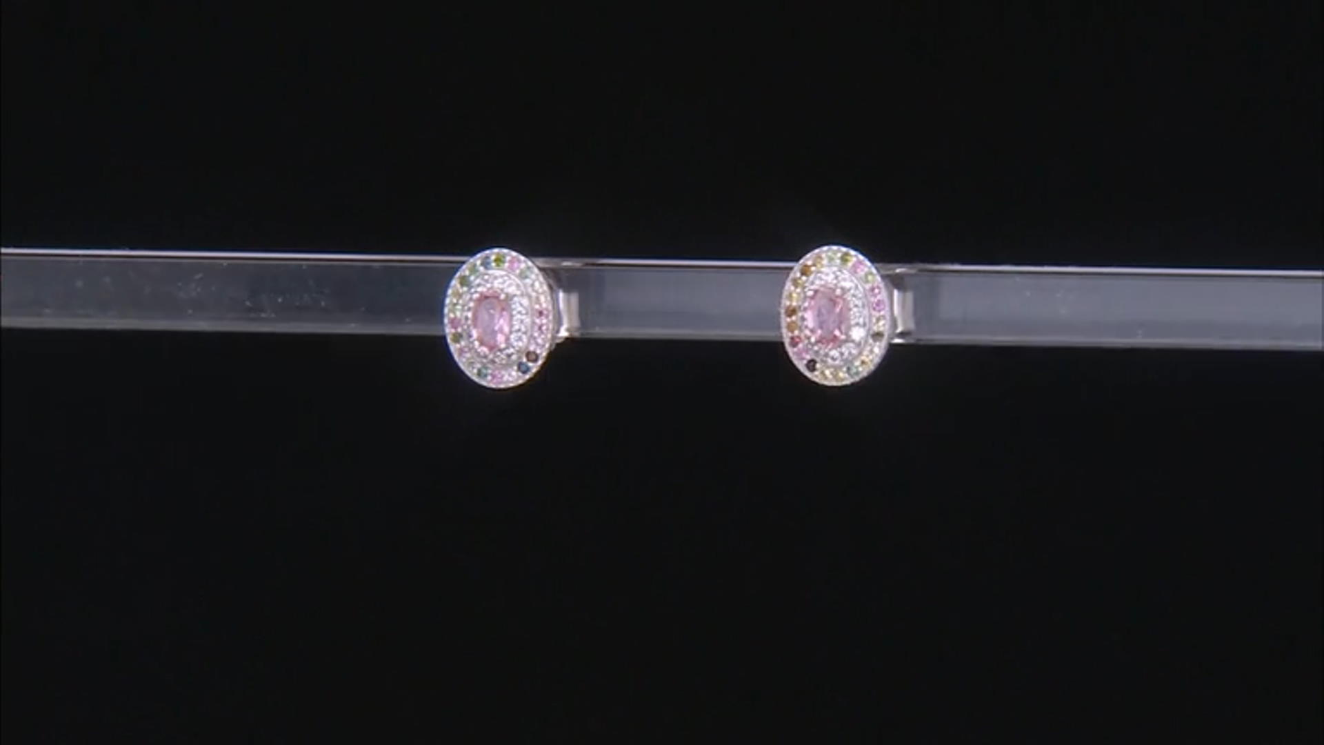 Pink Tourmaline Rhodium Over Silver Stud Earrings 2.00ctw Video Thumbnail