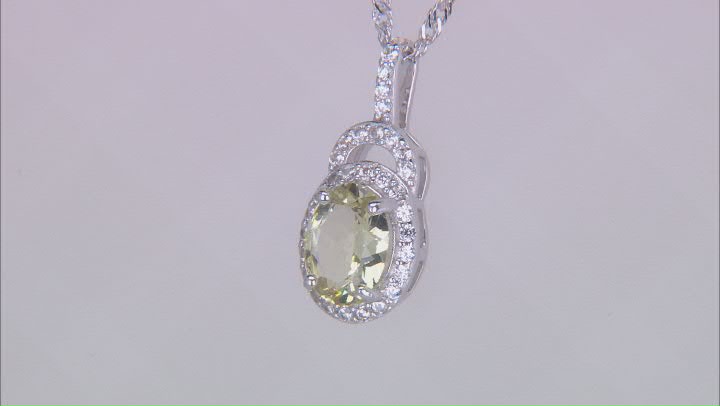 Canary Apatite Rhodium Over Sterling Silver Pendant With Chain 1.64ctw Video Thumbnail