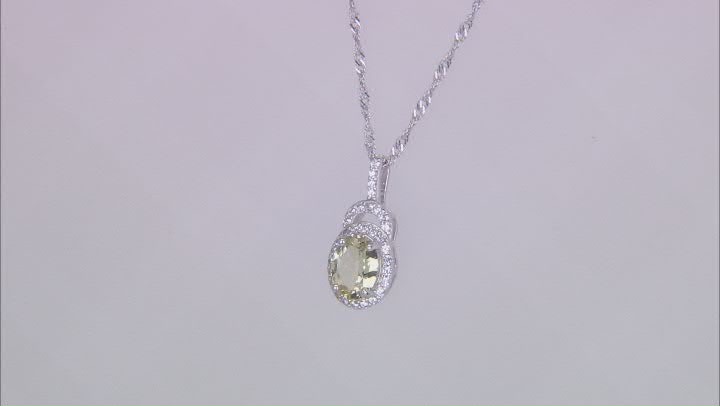 Canary Apatite Rhodium Over Sterling Silver Pendant With Chain 1.64ctw Video Thumbnail