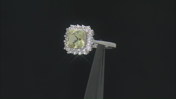 Canary Apatite Rhodium Over Sterling Silver Ring 1.88ctw Video Thumbnail