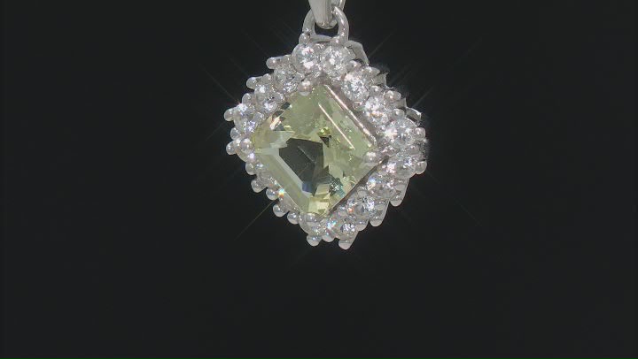 Canary Apatite Rhodium Over Sterling Silver Pendant With Chain 1.96ctw Video Thumbnail