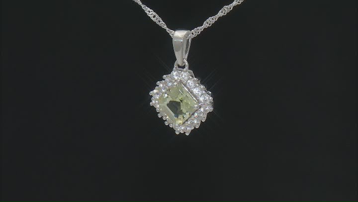 Canary Apatite Rhodium Over Sterling Silver Pendant With Chain 1.96ctw Video Thumbnail