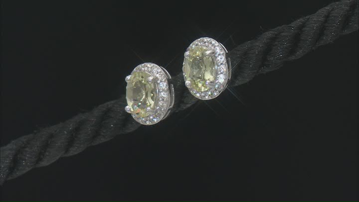 Canary Apatite Rhodium Over Sterling Silver Stud Earrings 1.52ctw Video Thumbnail