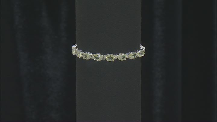 Canary Apatite Rhodium Over Sterling Silver Dangle Tennis Bracelet 18.32ctw Video Thumbnail