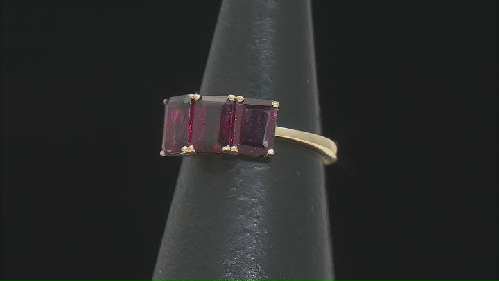 Rhodolite 18k Yellow Gold Over Sterling Silver Ring 3.06ctw Video Thumbnail