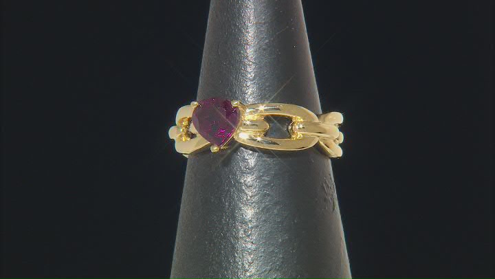 Rhodolite 18k Yellow Gold Over Sterling Silver Ring 0.79ct Video Thumbnail