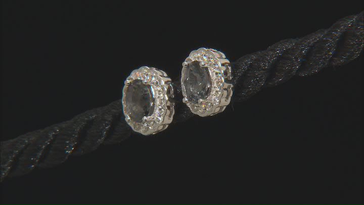 Platinum Spinel Rhodium Over Sterling Silver Earrings 1.07ctw Video Thumbnail