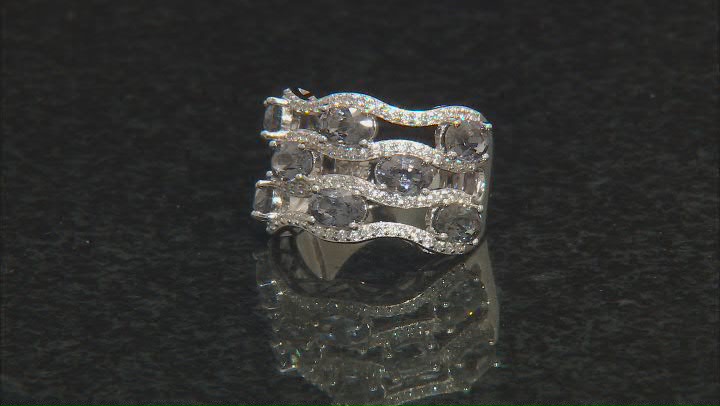 Platinum Spinel Rhodium Over Sterling Silver Ring 4.00ctw Video Thumbnail