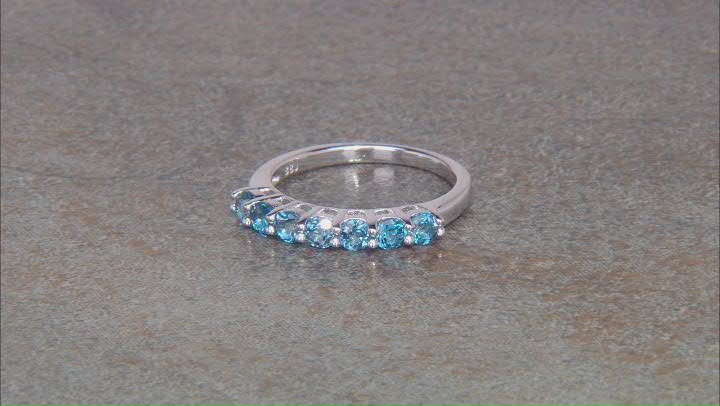 London Blue Topaz Rhodium Over Sterling Silver Band Ring 0.83ctw Video Thumbnail