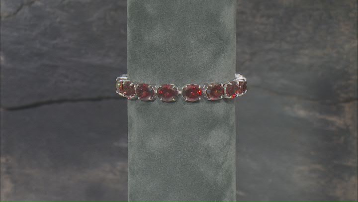 Red Labradorite Rhodium Over Sterling Silver Tennis Bracelet 42.88ctw Video Thumbnail