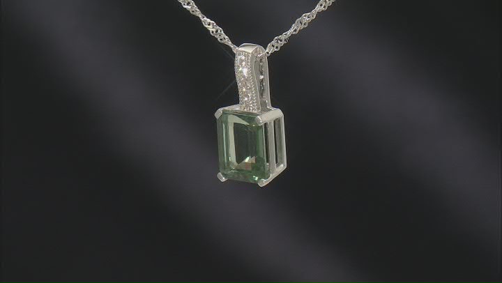 Green Labradorite Rhodium Over Sterling Silver Pendant With Chain 2.72ctw Video Thumbnail