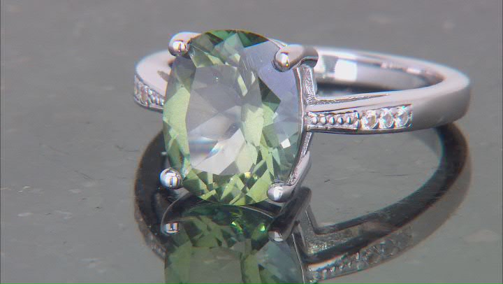 Green Labradorite Rhodium Over Sterling Silver Solitaire Ring 2.96ctw Video Thumbnail