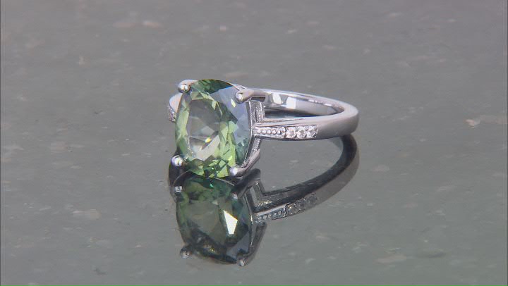 Green Labradorite Rhodium Over Sterling Silver Solitaire Ring 2.96ctw Video Thumbnail