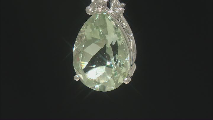 Prasiolite Rhodium Over Sterling Silver Pendant with Chain 6.71ctw Video Thumbnail