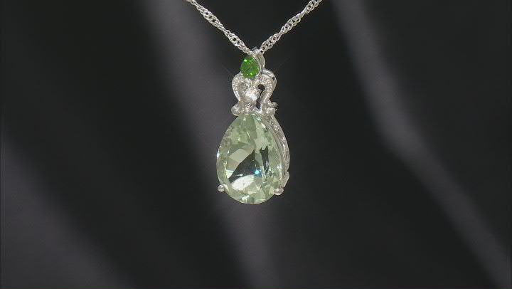 Prasiolite Rhodium Over Sterling Silver Pendant with Chain 6.71ctw Video Thumbnail