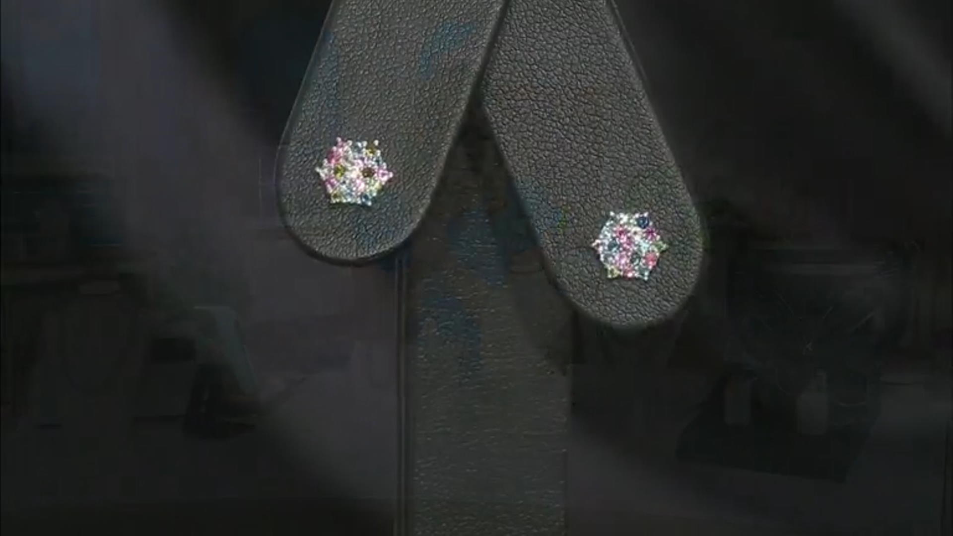 Multi-Color Tourmaline Rhodium Over Sterling Silver Stud Earrings 0.32ctw Video Thumbnail