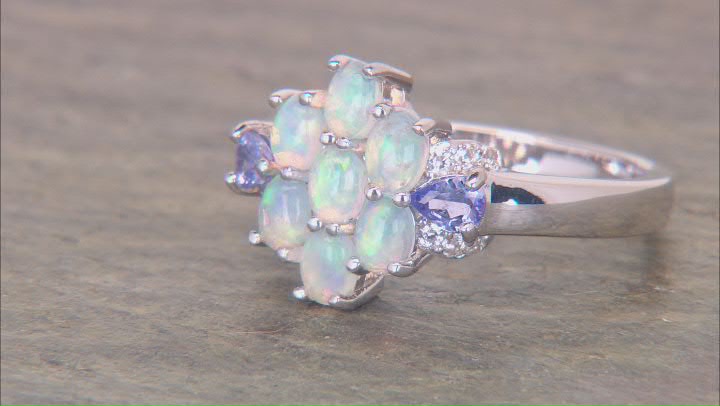 White Ethiopian Opal Rhodium Over Sterling Silver Ring 0.98ctw Video Thumbnail