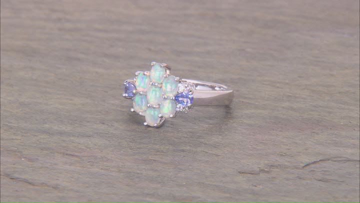 White Ethiopian Opal Rhodium Over Sterling Silver Ring 0.98ctw Video Thumbnail