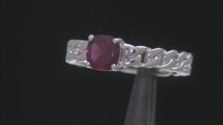 Rhodolite Rhodium Over Sterling Silver Solitaire Ring 0.89ct Video Thumbnail