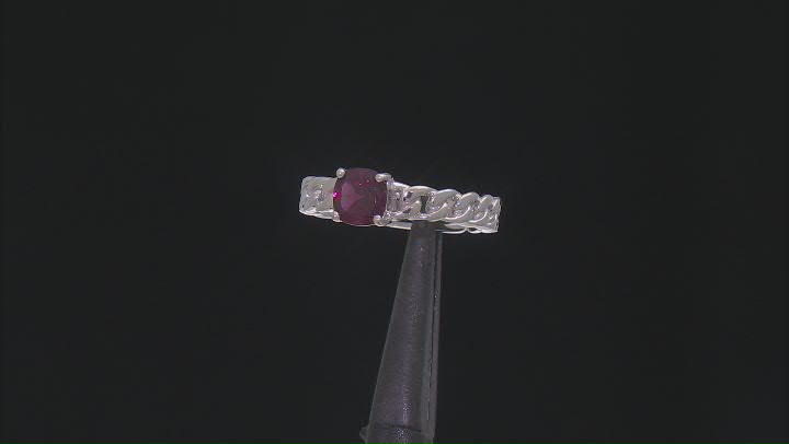 Rhodolite Rhodium Over Sterling Silver Solitaire Ring 0.89ct Video Thumbnail