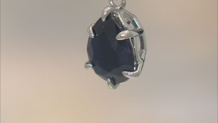 Blue Sapphire Rhodium Over Sterling Silver Solitaire Pendant with Chain 2.80ct Video Thumbnail