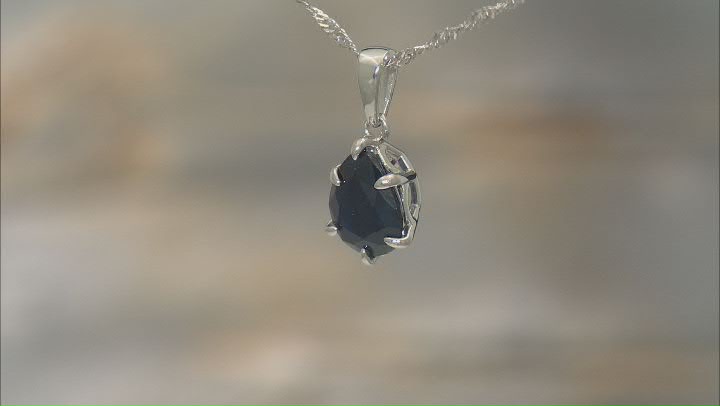 Blue Sapphire Rhodium Over Sterling Silver Solitaire Pendant with Chain 2.80ct Video Thumbnail