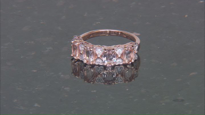 Morganite With White Zircon 18k Rose Gold Over Sterling Silver Ring 1.41ctw Video Thumbnail