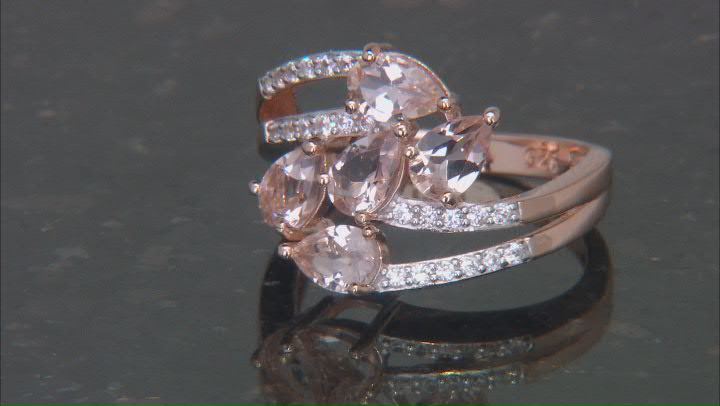 Peach Morganite 18k Rose Gold Over Sterling Silver Ring 1.72ctw Video Thumbnail