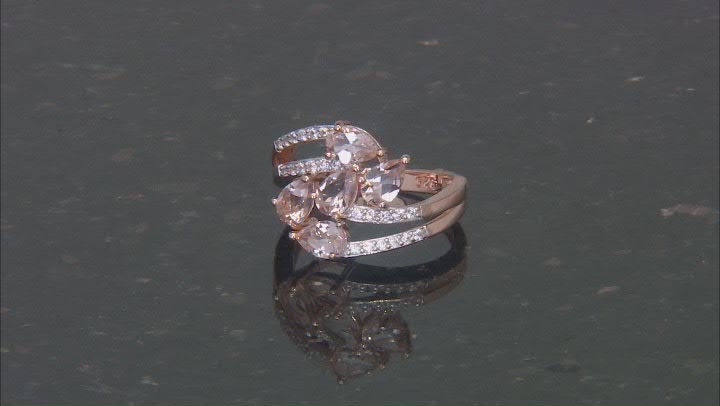 Peach Morganite 18k Rose Gold Over Sterling Silver Ring 1.72ctw Video Thumbnail