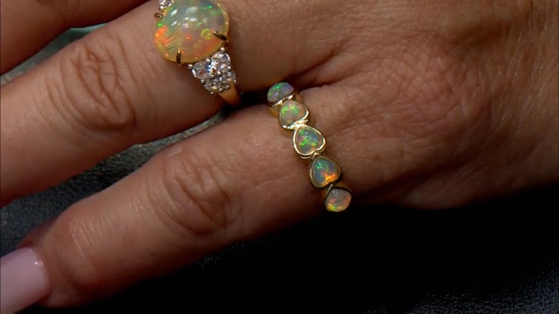 Honey Color Ethiopian Opal 18k Yellow Gold Over Sterling Silver Ring Video Thumbnail